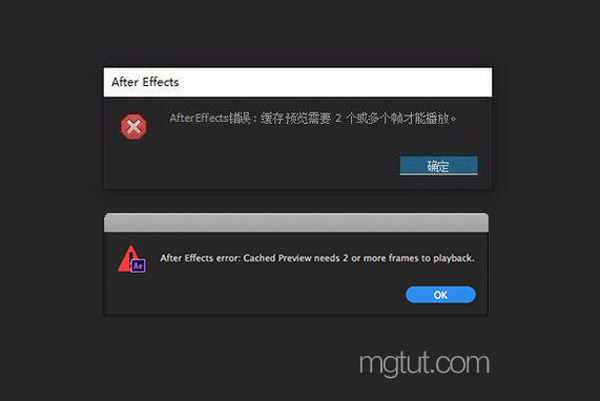 After effects error cached preview needs 2 or more frames to playback как исправить